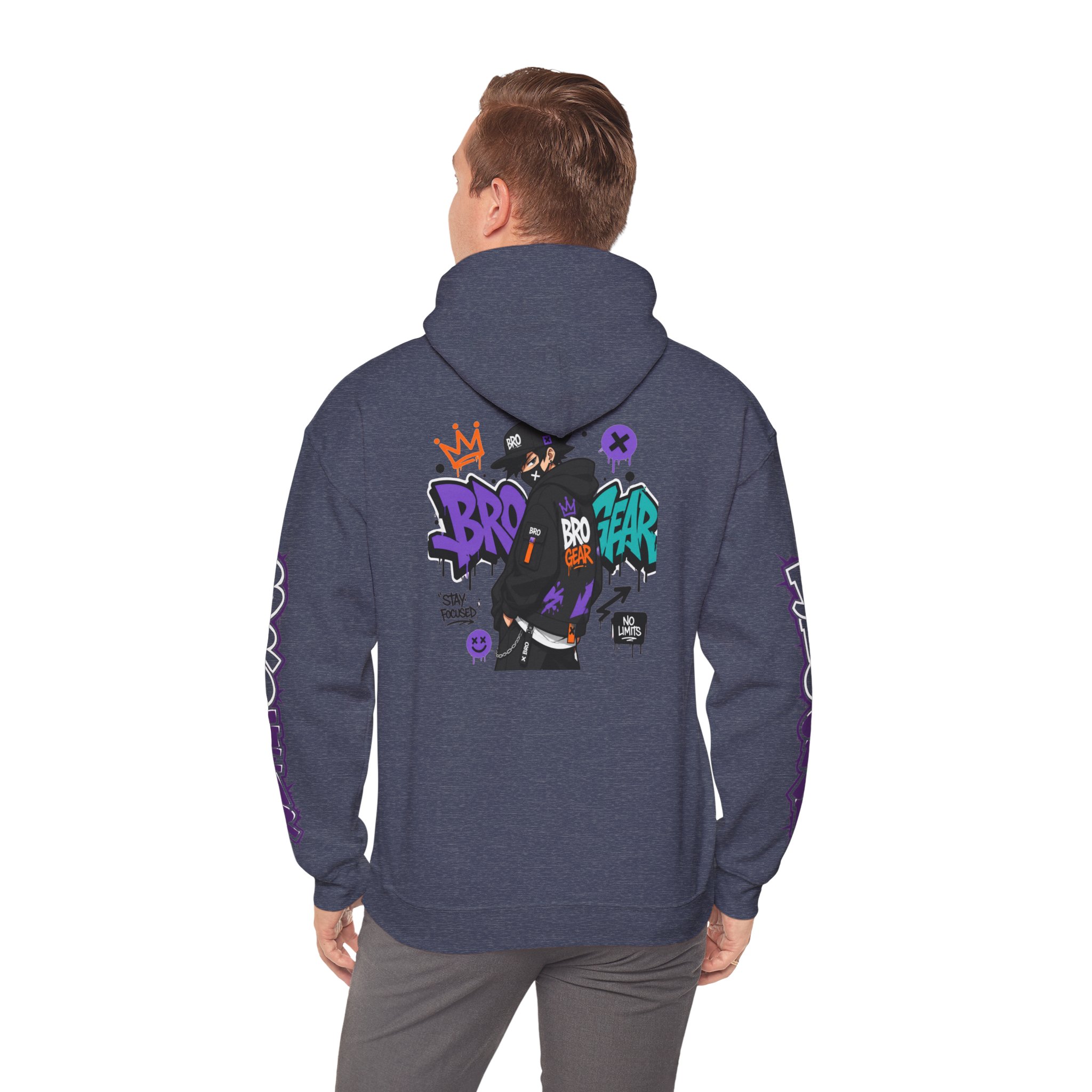 BRB Fear Graphic Hoodie | Streetwear Graffiti Backprint, Sleeve Text - Image 23