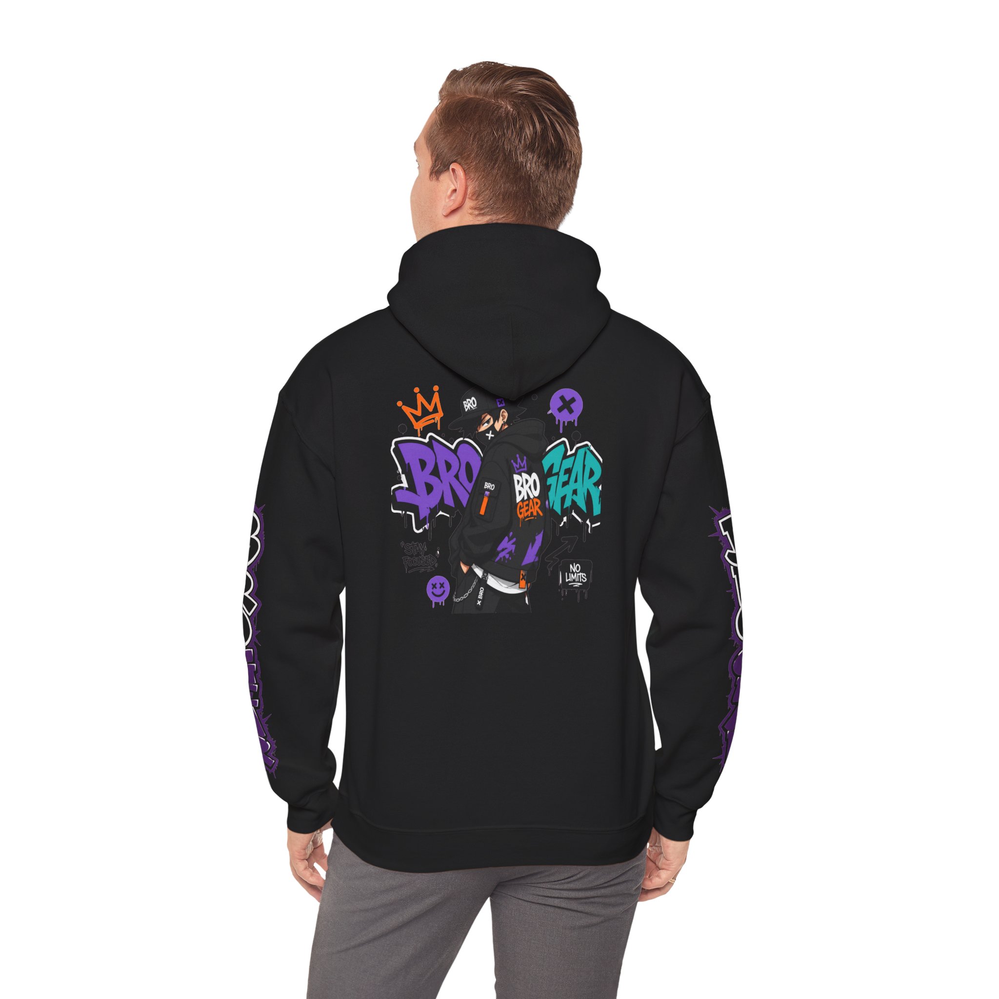 BRB Fear Graphic Hoodie | Streetwear Graffiti Backprint, Sleeve Text - Image 5