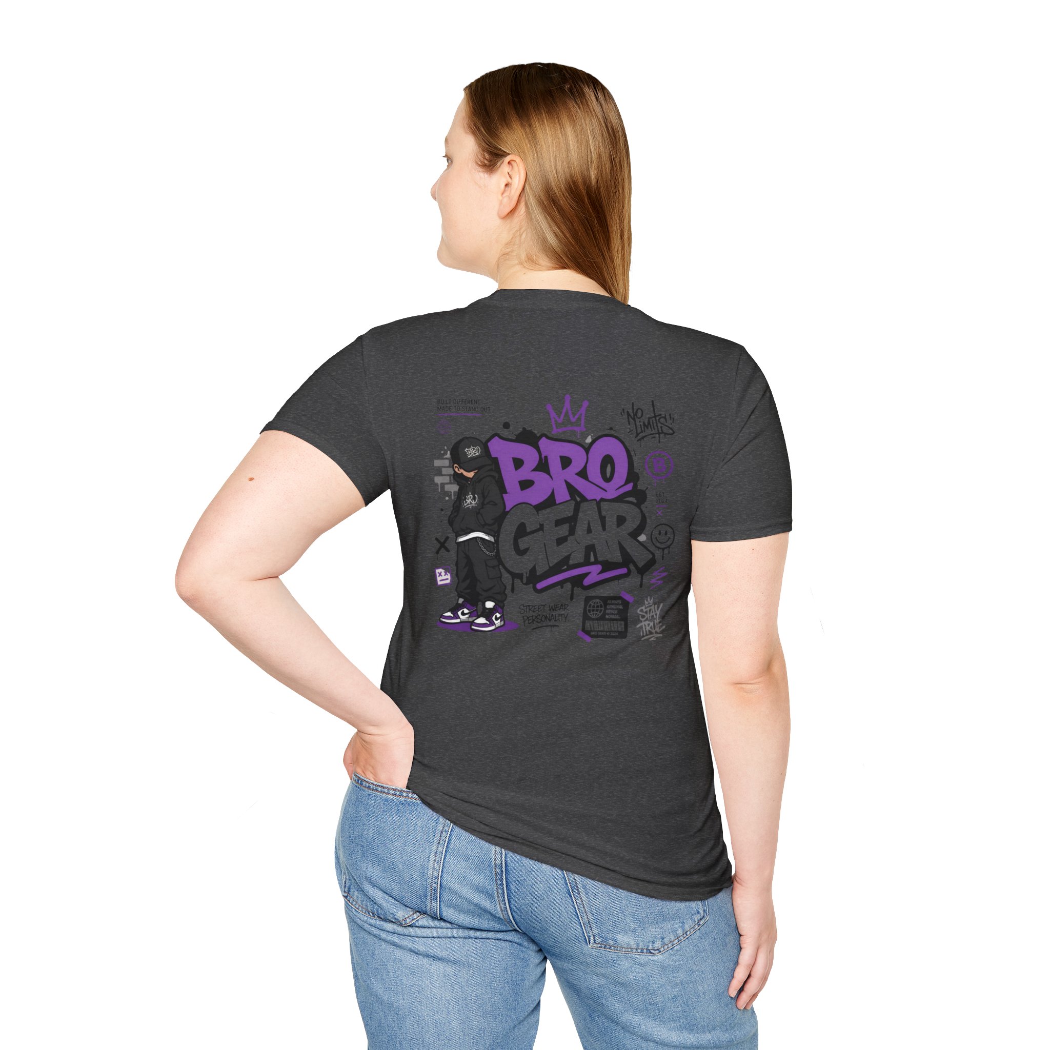 Bro Gear graffiti logo T-Shirt | streetwear skate graphic - Image 6