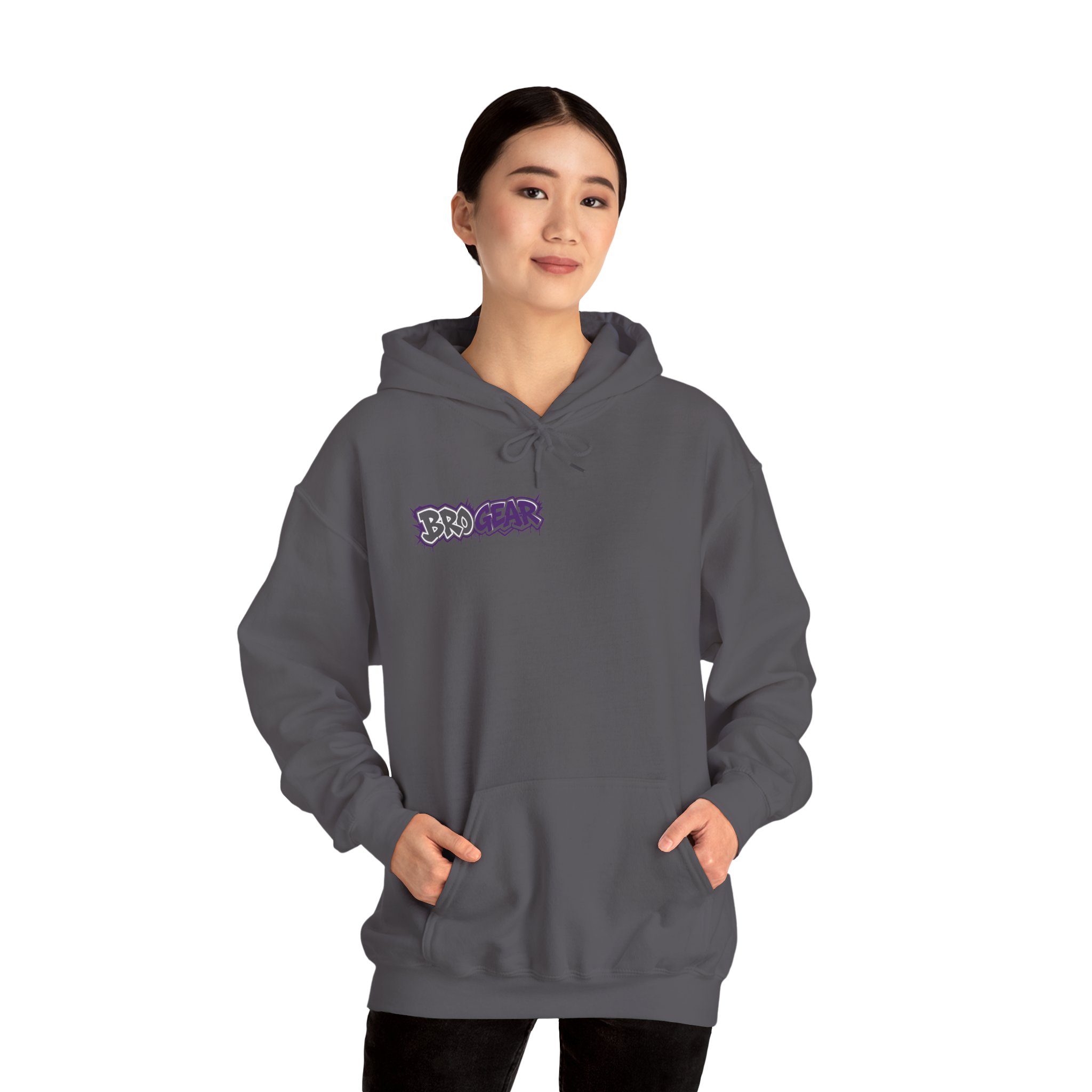 BRO Gear Anime Character Hoodie | Black Graphic Streetwear, Purple Orange Design - Image 16