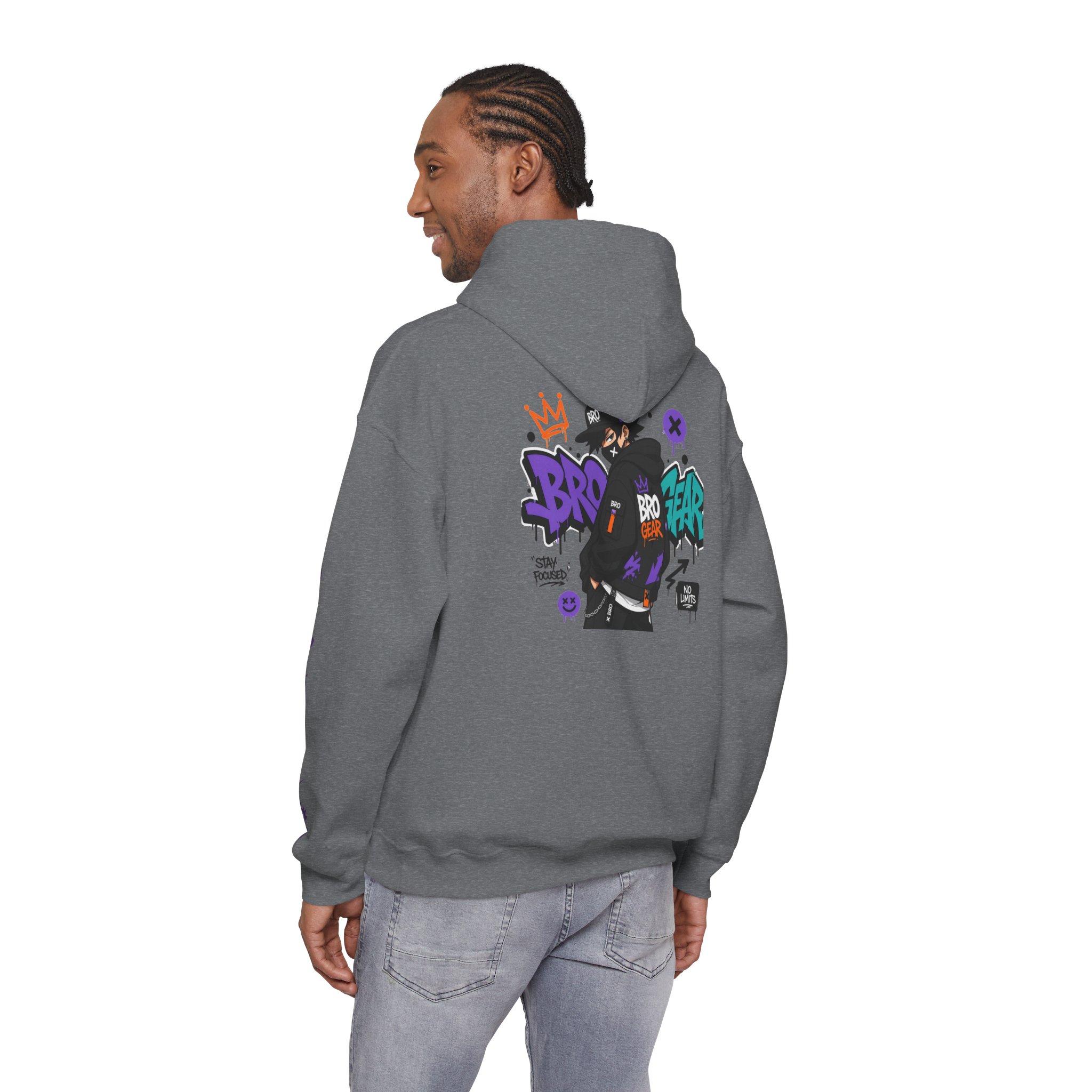 BRB Fear Graphic Hoodie | Streetwear Graffiti Backprint, Sleeve Text - Image 12