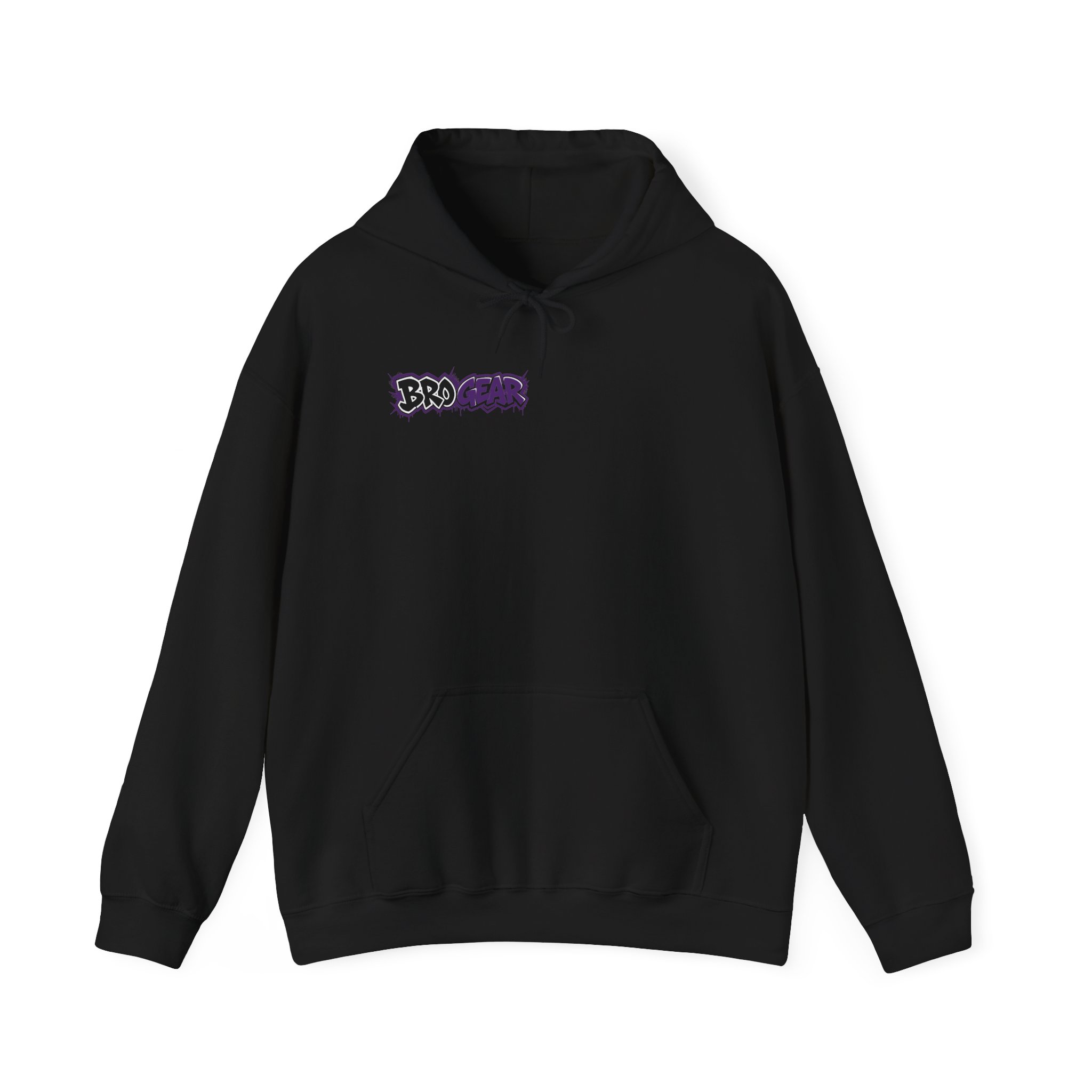 BRO Gear Anime Character Hoodie | Black Graphic Streetwear, Purple Orange Design - Image 2