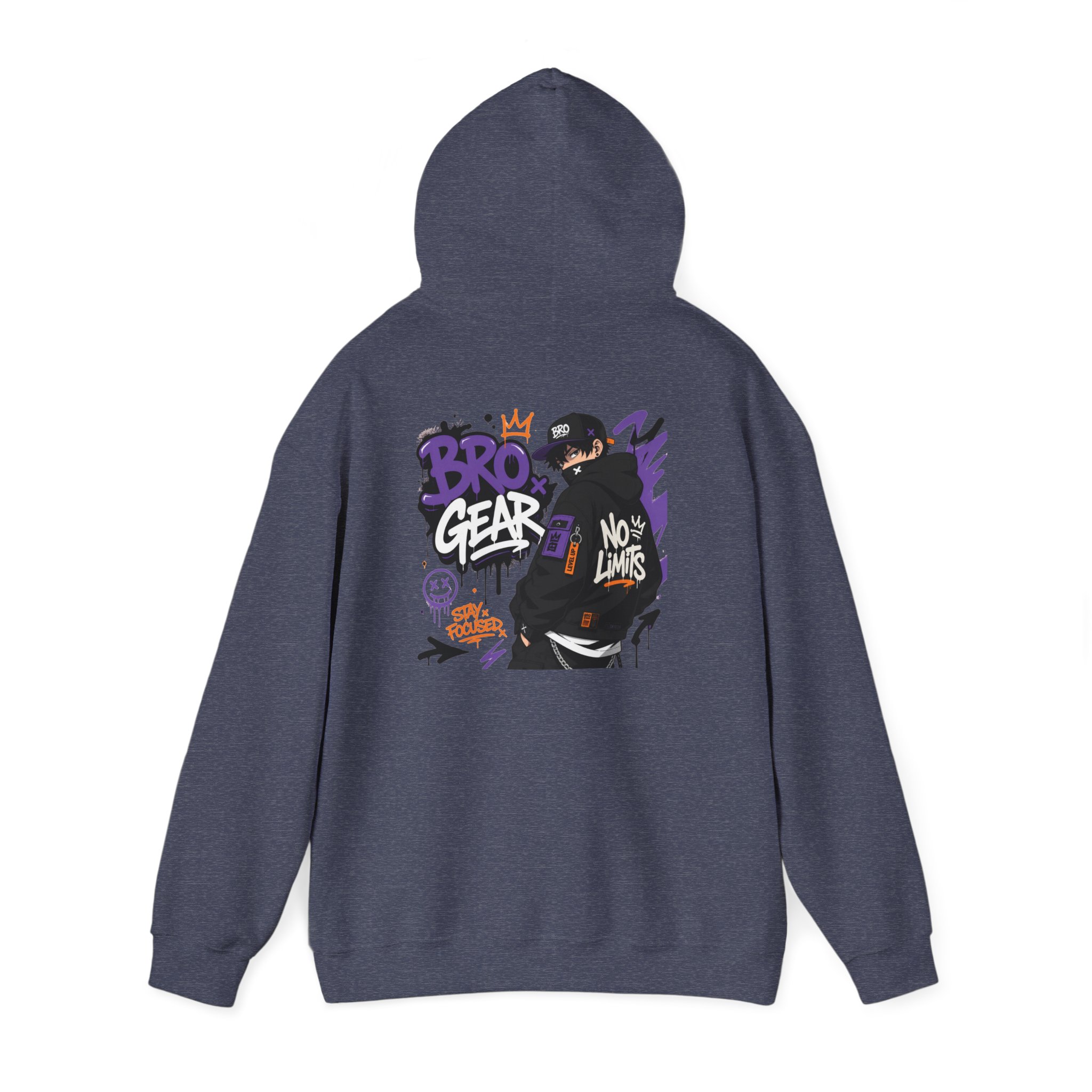 Bro Gear No Limits Graphic Hoodie | Streetwear Anime Character - Image 9