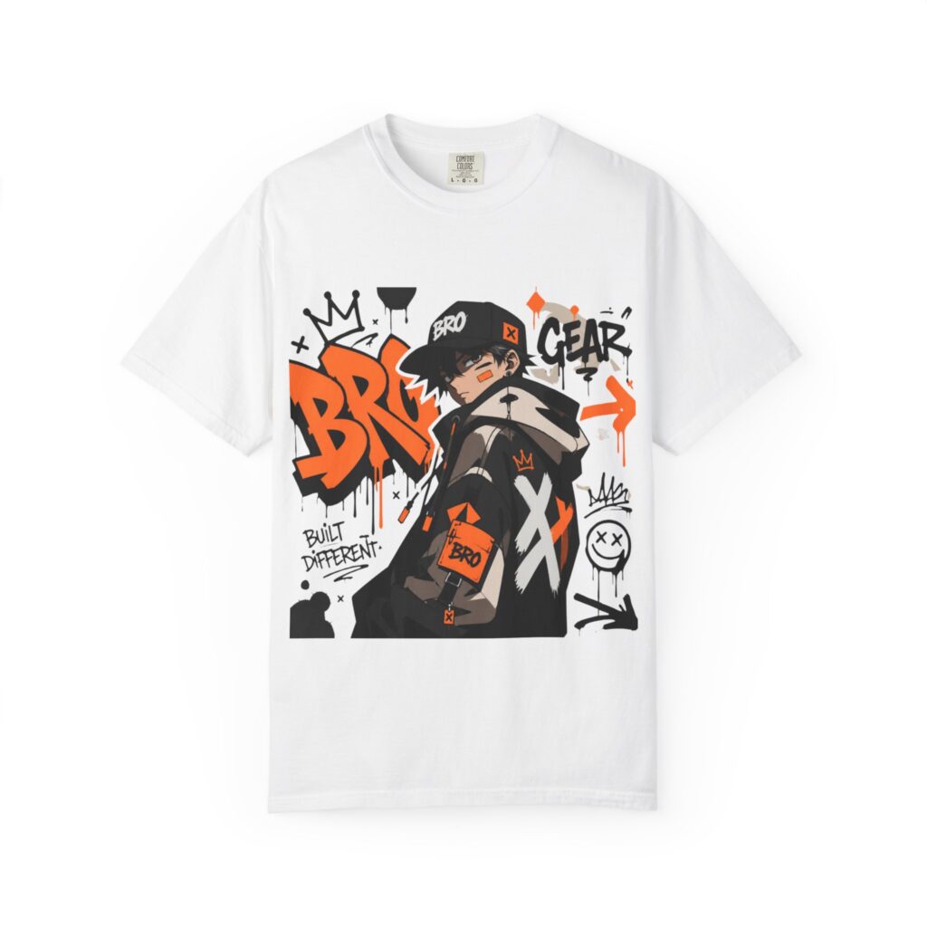 Streetwear Graphic T‑Shirt — 'BRV' Urban Graffiti Anime Design