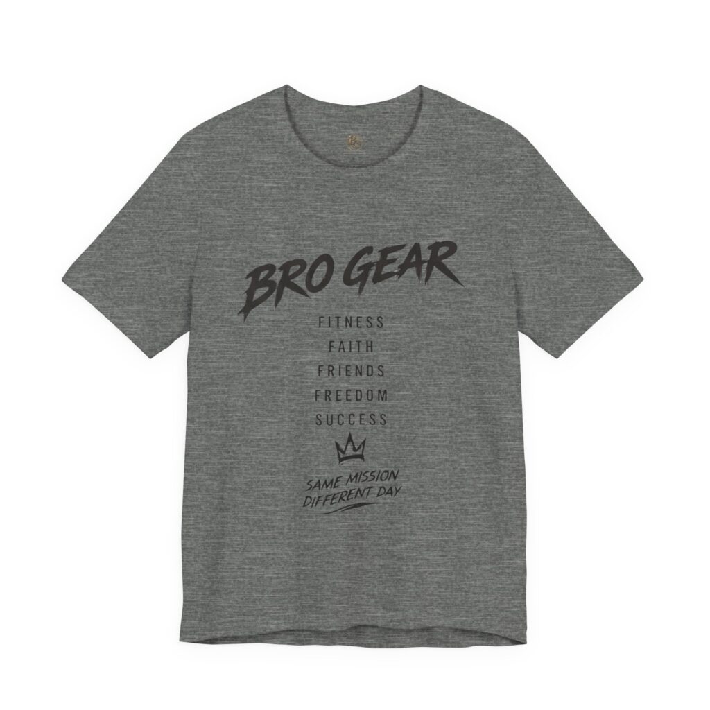Bro Gear graphic tee | Bro Gear T-Shirt, Casual Heather Gray Tee