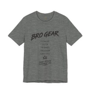 Bro Gear graphic tee | Bro Gear T-Shirt, Casual Heather Gray Tee