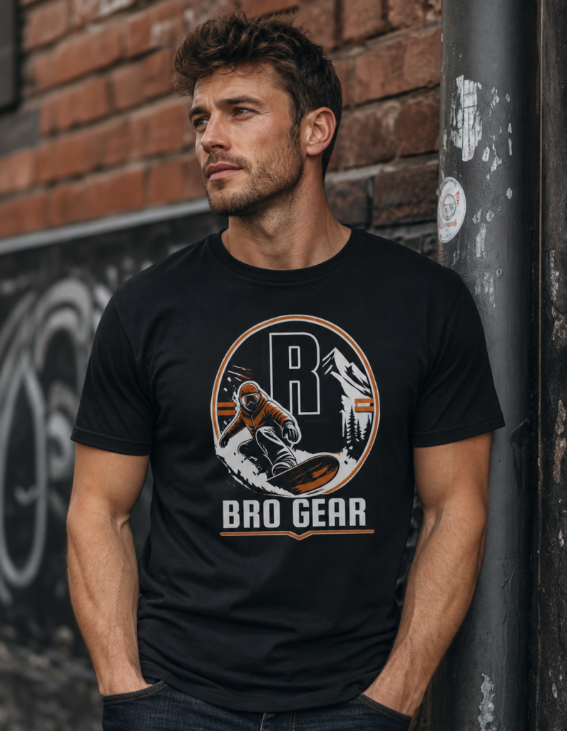 Snowboarder Logo Bro Gear Tee | Mountain Winter Sports Shirt